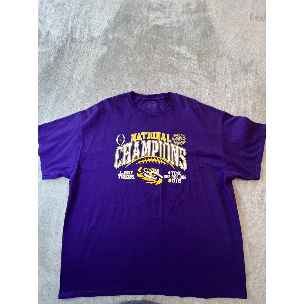 Blue 84 LSU Tigers T-Shirt Mens XXL Purple National Champions 2019 Graphic